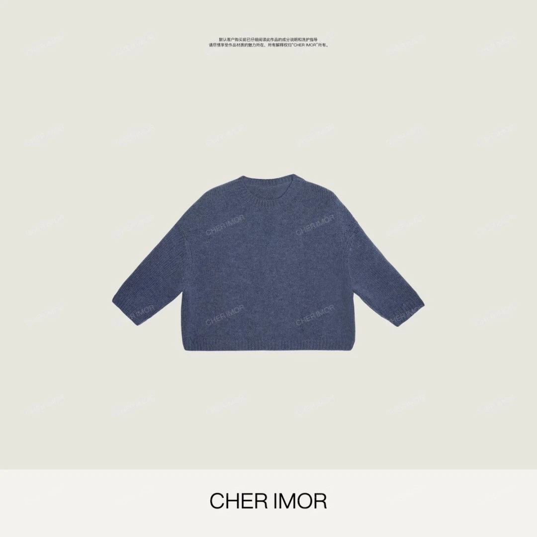 CHER IMOR【诺迪克】韩系百搭圆领女款针织毛衣010 Hi Fortune