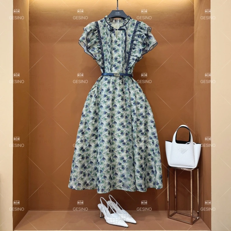 【露露】春夏丨设计师轻奢法式印花女士连衣裙 CX-2024528