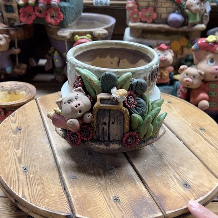 嘻哈多肉花盆百搭