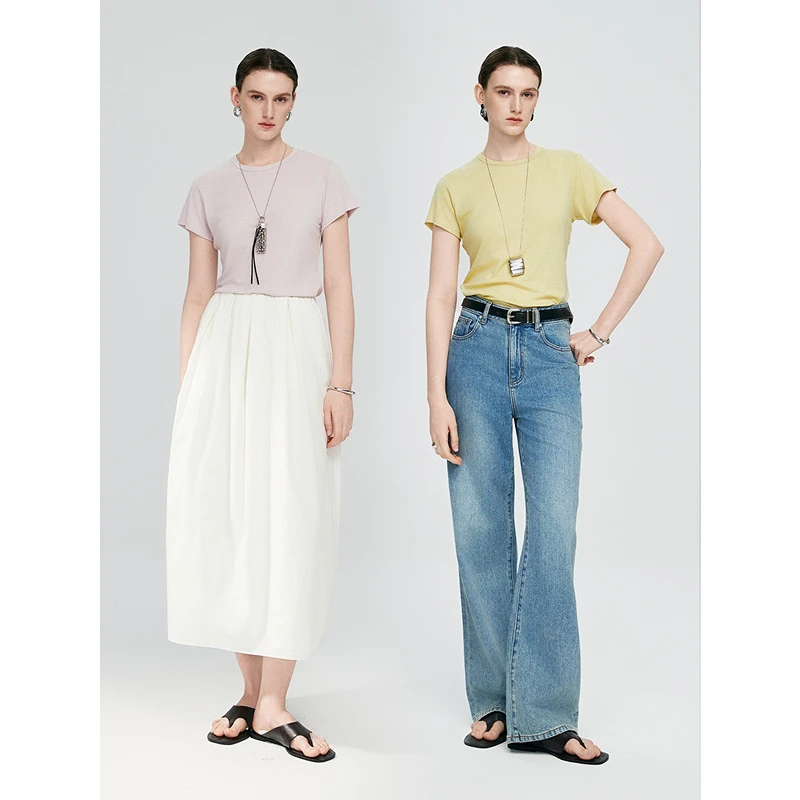 棉仓【初棉】-臻麻雪花短袖T恤363601058