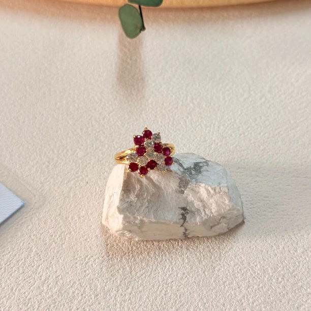 90新  【六六中古】孤品合成红宝石戒指aj4856港12欧51