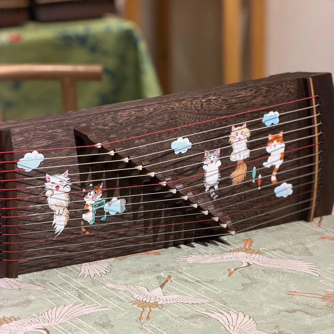 【妙乐喵】定制彩绘款60厘米13弦便携小古筝民族乐器成人初学