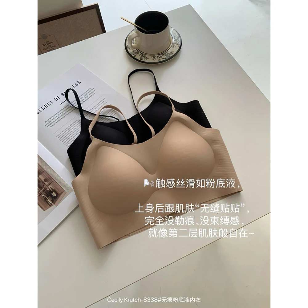 【粉底液美背】欧洲站夏新款NO退NO换皮肤衣无痕带胸垫1888