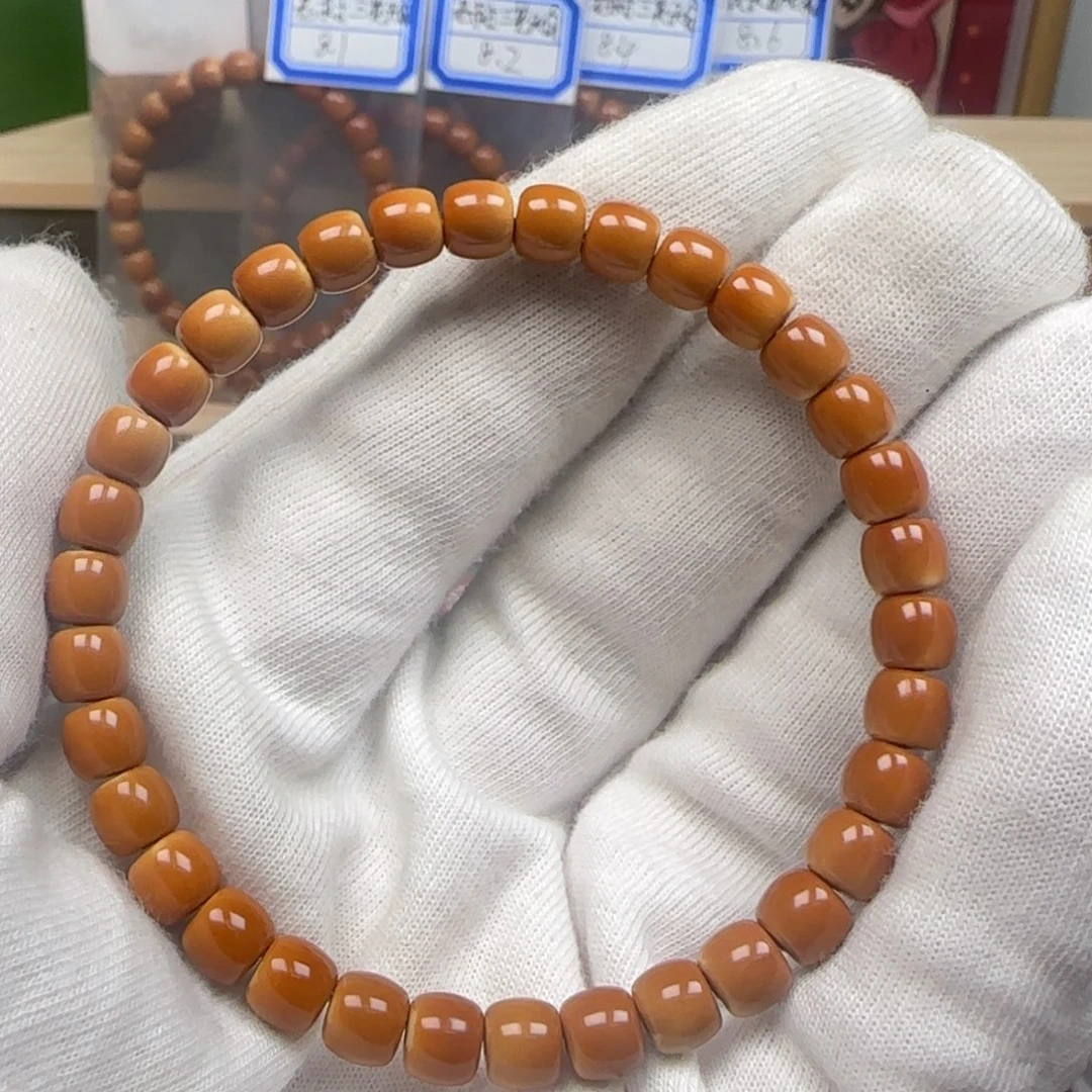 手串橄榄核老挝单圈极限弧三花无白6.5mm