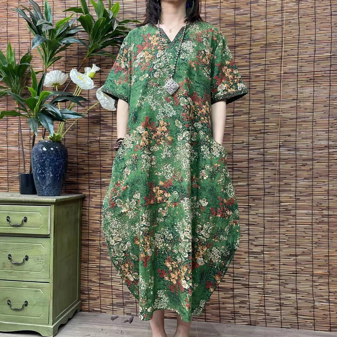 1193新款春夏洋气显瘦减龄遮肉连衣裙碎花裙QZ