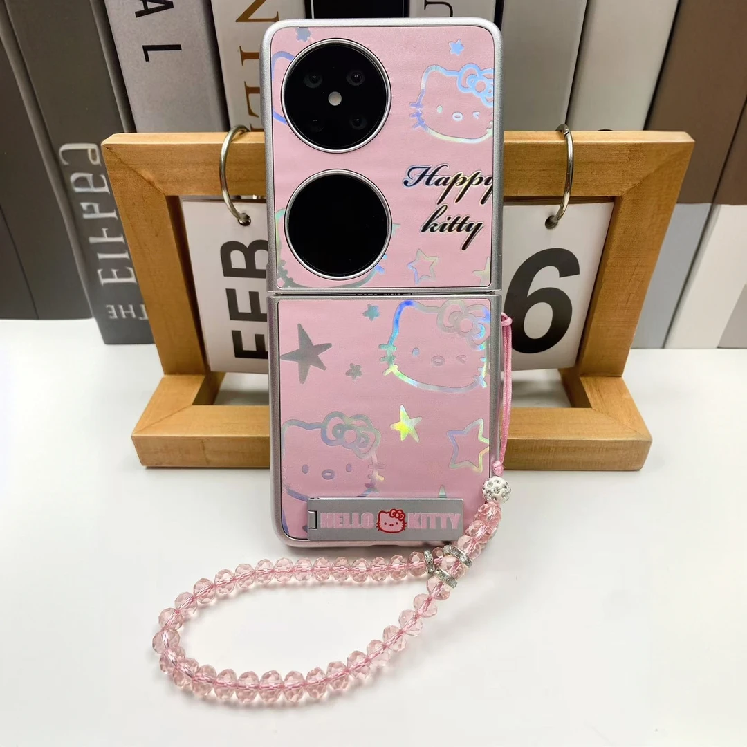 支架镭射KT猫适用华为Pocket2折叠屏手机壳创意三星荣耀小米女款