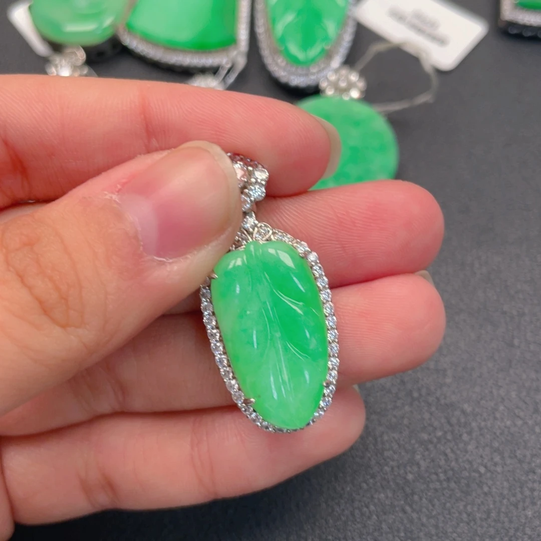*****翡翠银S925镶嵌吊坠(不含链)
