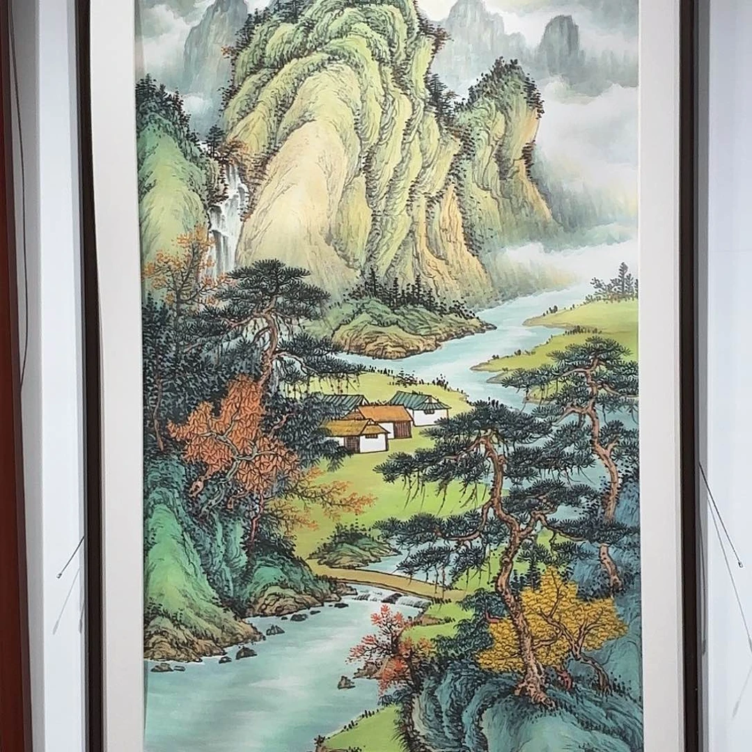 国画秋山鸣泉 8平尺不带框