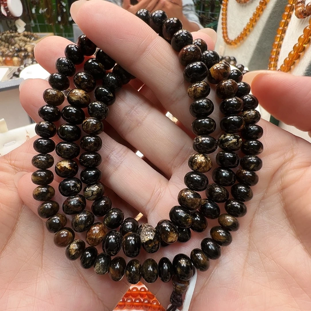 琥珀未镶嵌裸石抚顺琥珀7黑花