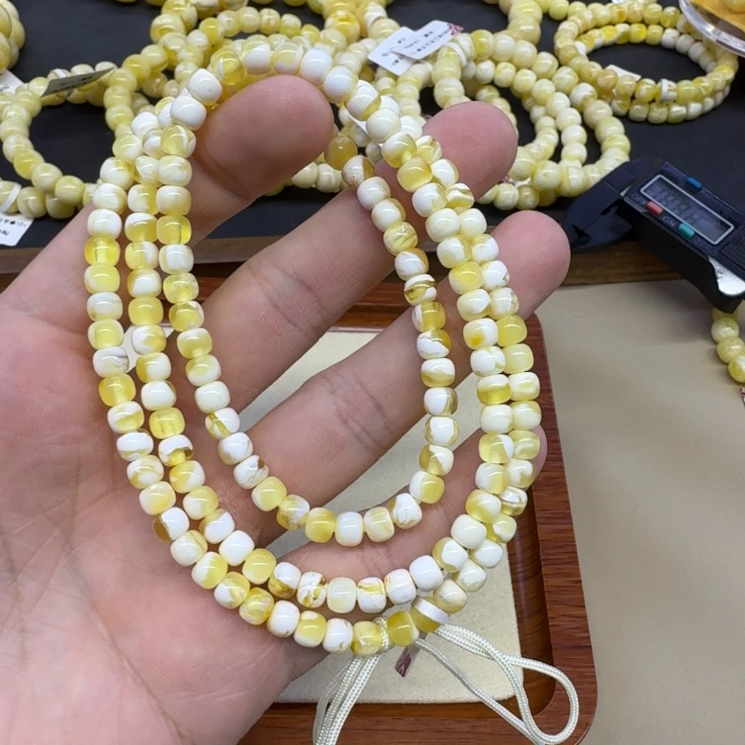 琥珀未镶嵌手链精工老型108