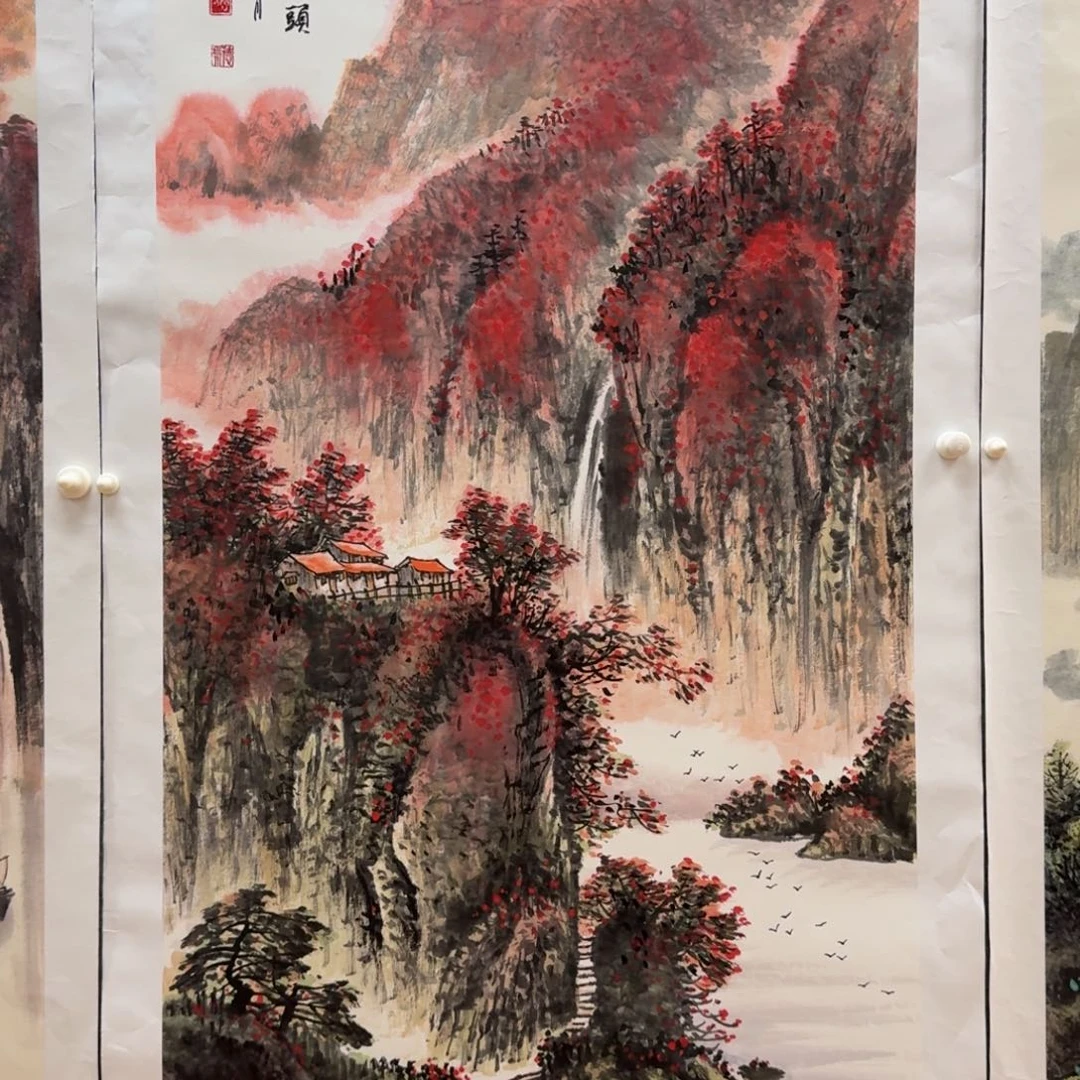国画闫德虎138x68山水