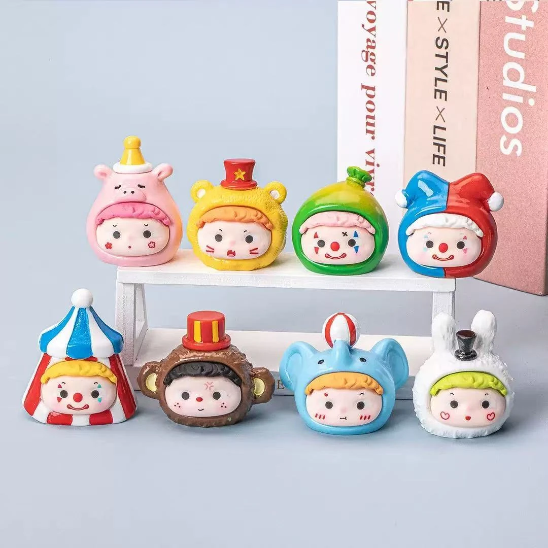 直播拆手绘马戏团diy配件桌面摆件可爱卡通萌粒网红