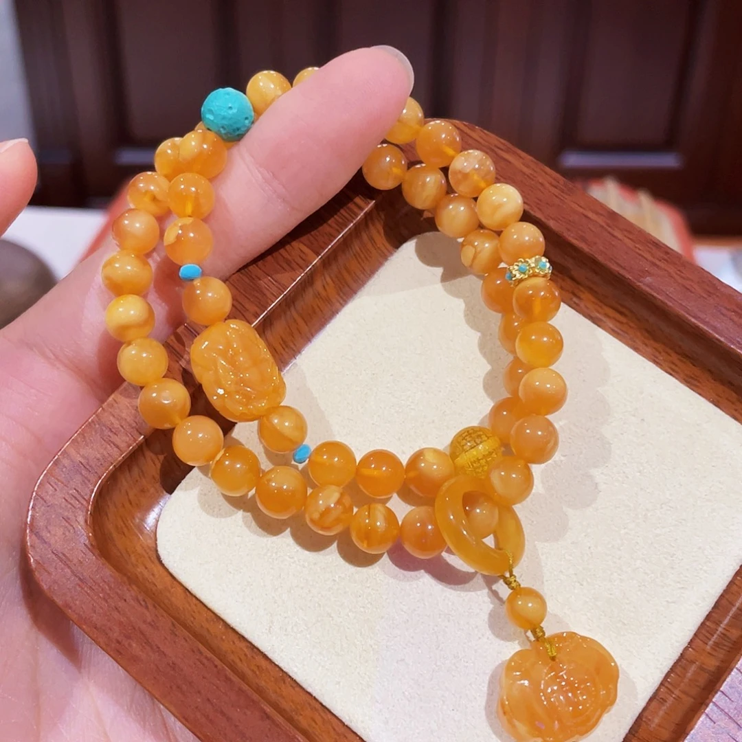 未镶嵌蜜蜡手链手串