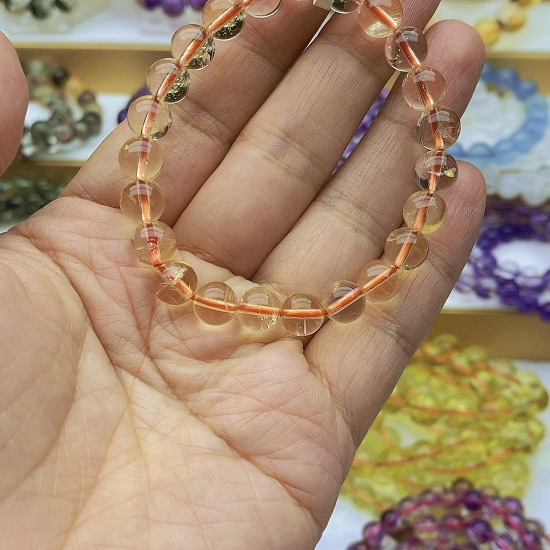 未镶嵌水晶手链天然黄水晶8毫米