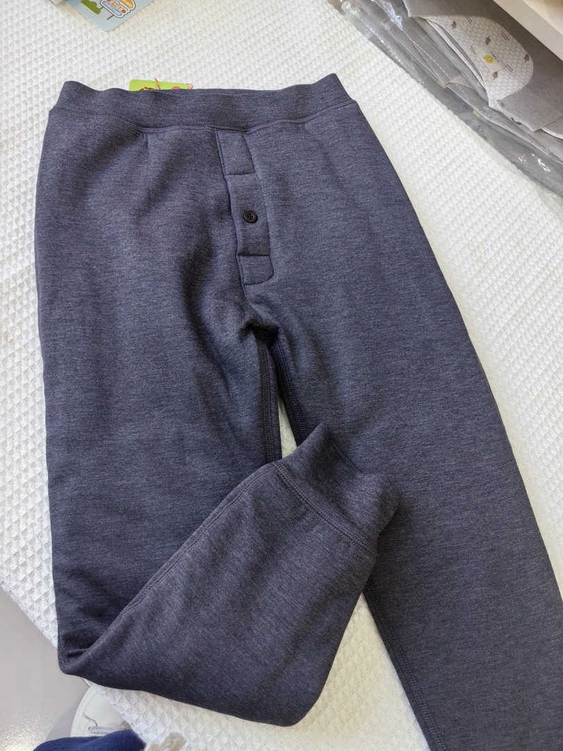 小学生男童秋冬加厚高腰加绒保暖裤三层蚕丝保暖长裤