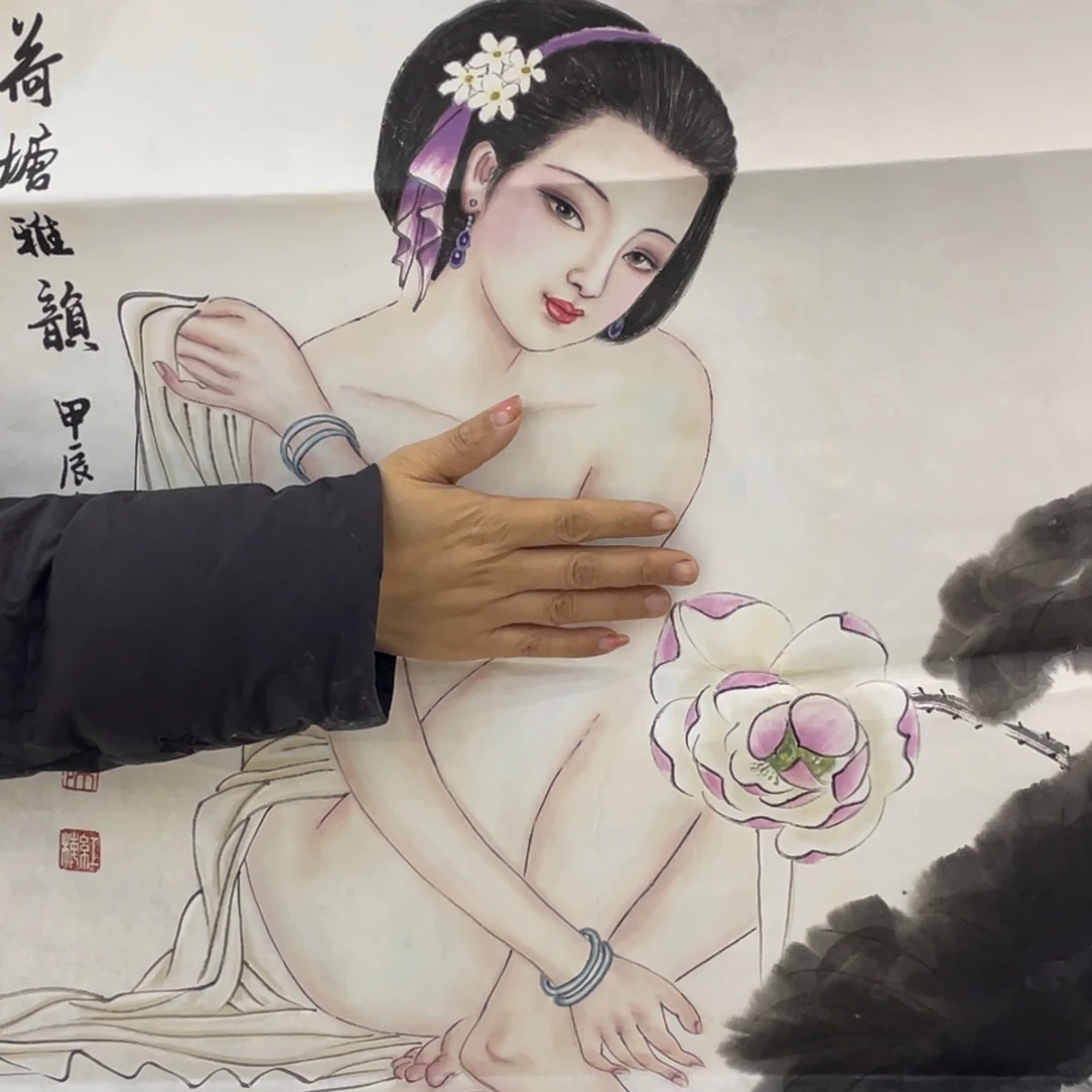 国画纯手绘人物山水