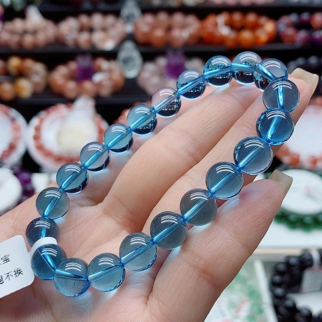 未镶嵌手链水晶极品全净体蓝托帕石