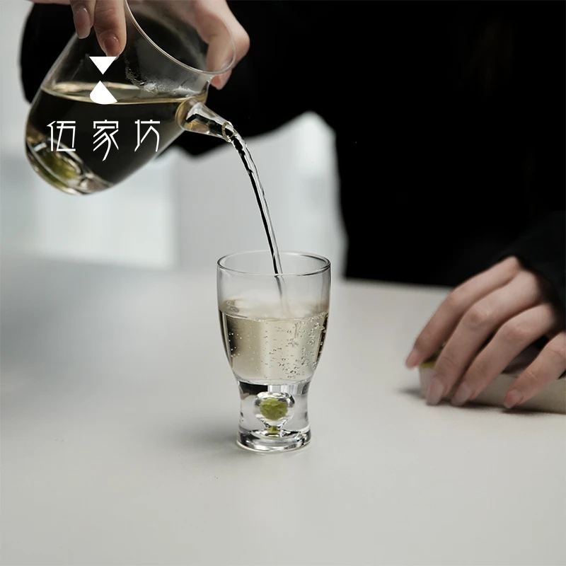 伍家坊橄榄石啤酒杯水晶玻璃酒杯高档加厚家用个人杯