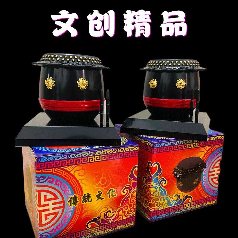 迷你醒狮鼓南狮鼓鼓模型摆设鼓佛山醒狮鼓文创工艺品塑料舞狮鼓