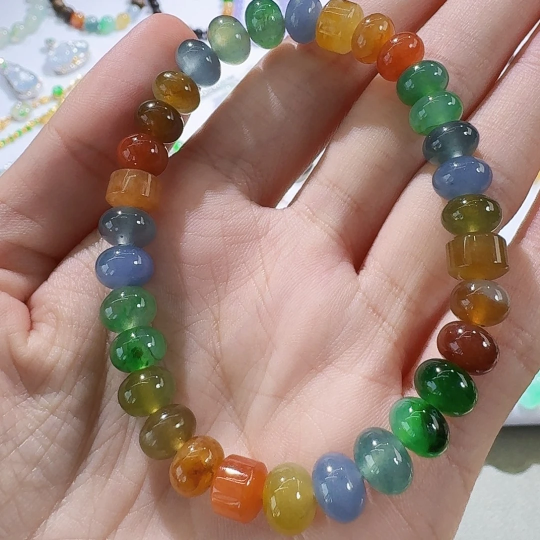 翡翠手串未镶嵌多宝手串卡8左右