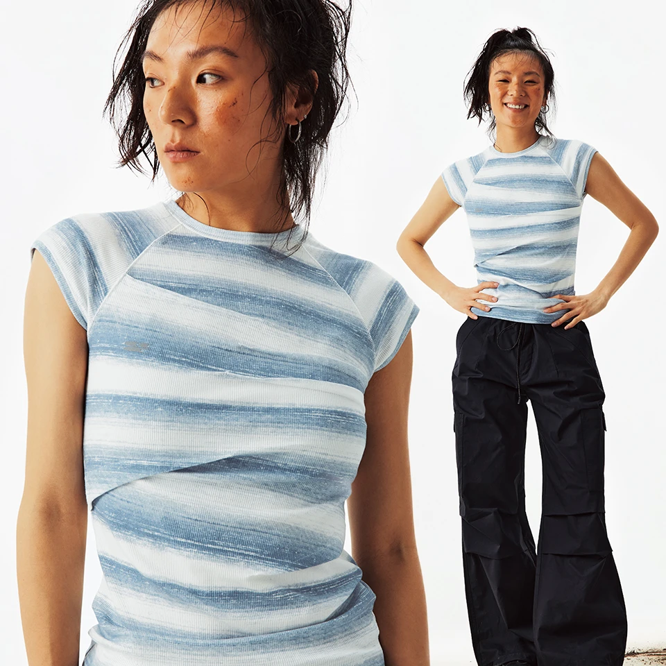 Crying center/哭喊中心堆积感立体捏褶小飞袖短袖tee