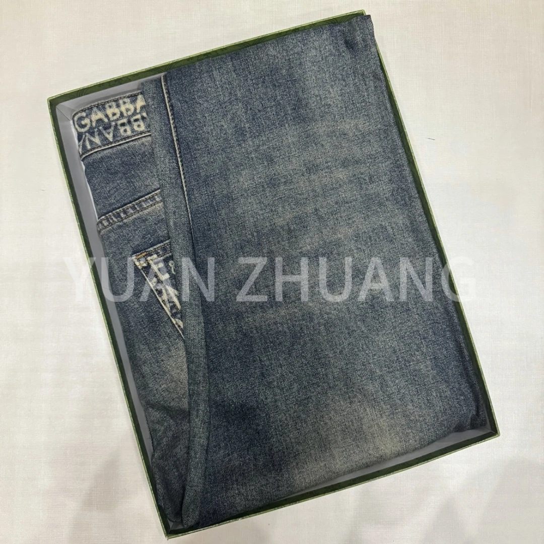 爆小G秋冬新款欧货新款时尚百搭轻奢潮牌中腰小直筒洗水牛仔裤