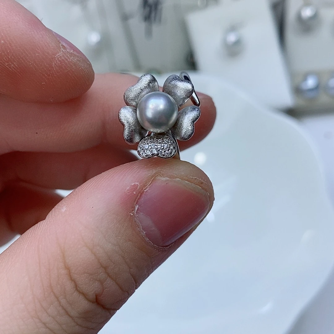 海水珍珠戒指银S925镶嵌