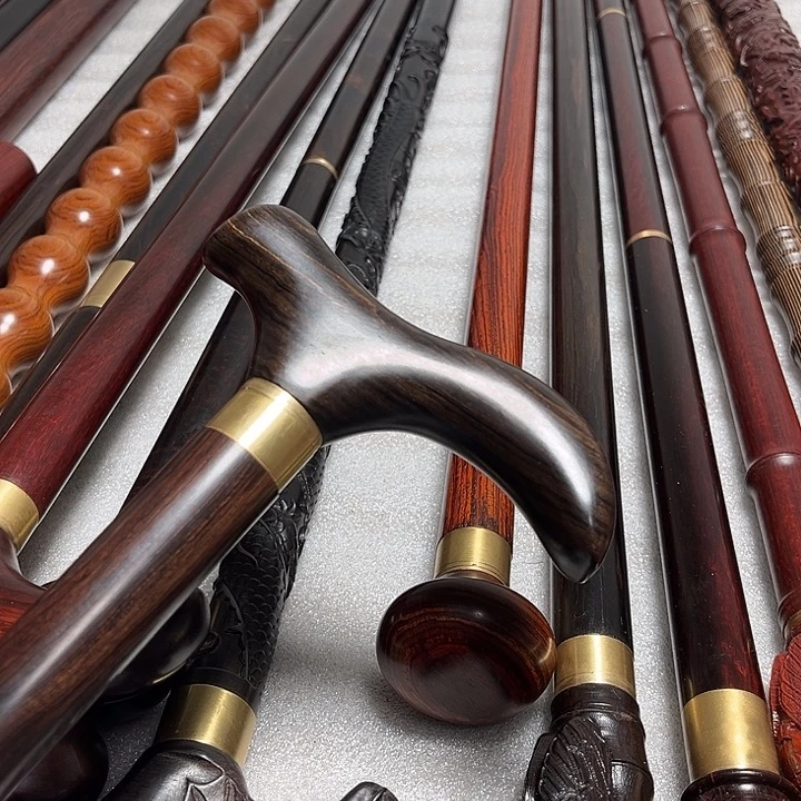 东非黑黄檀（紫光檀）紫光檀弯把手杖