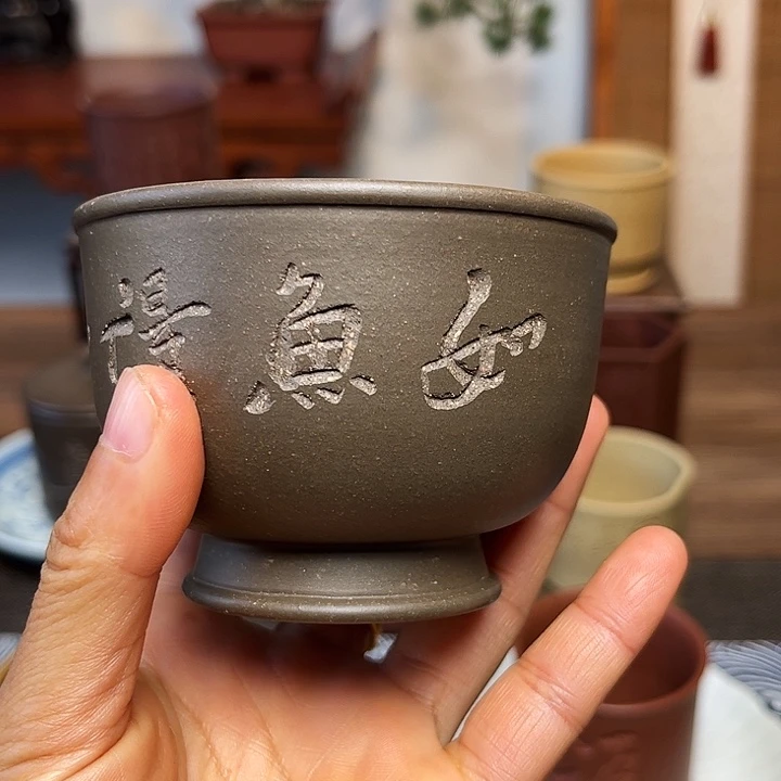 如***水茶杯紫砂主人杯容量180毫升