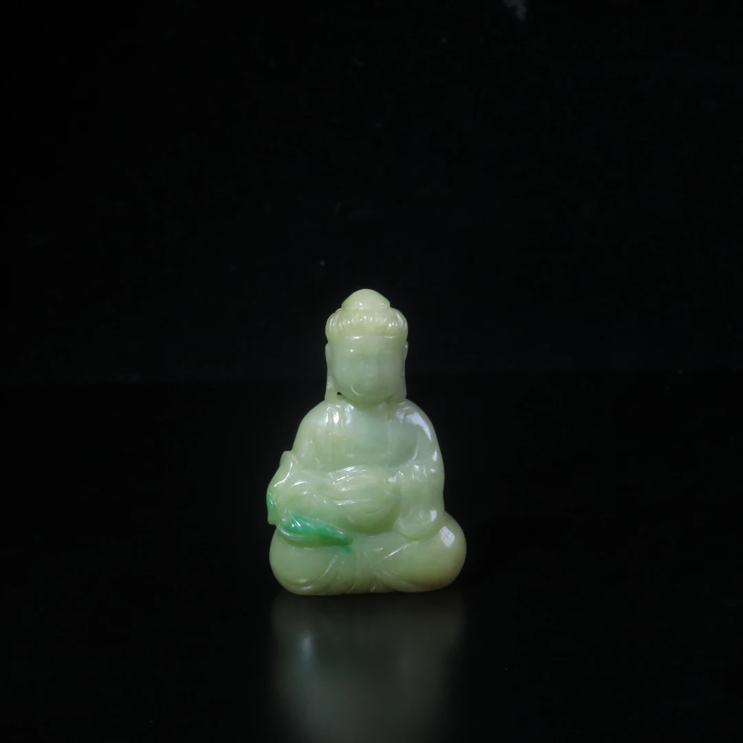 民国翡翠持荷观音挂件/MZ608437/翡翠/民族文物