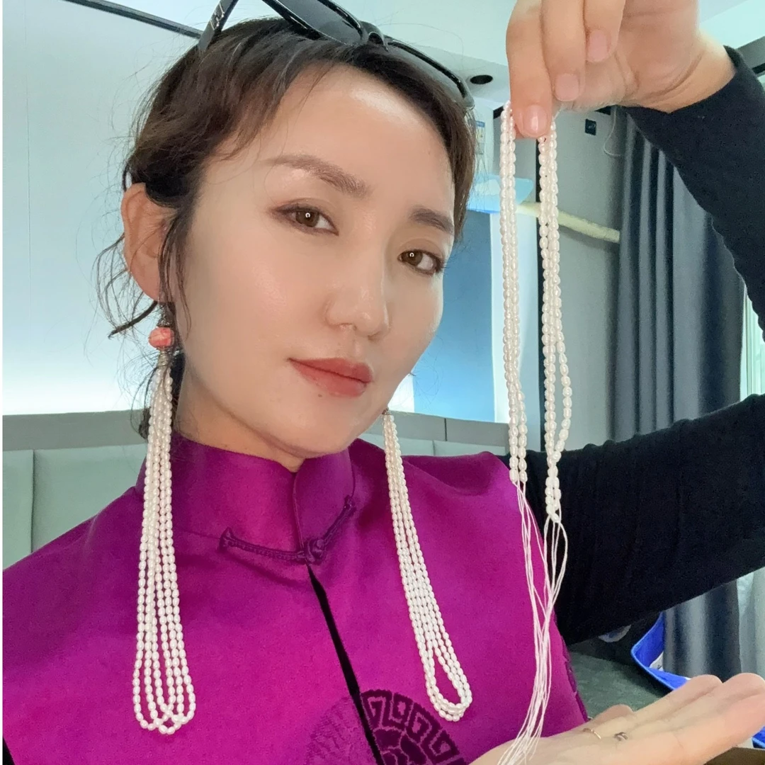 非金属仿珍珠耳饰 时尚手工耳坠百搭长款短款气质复古