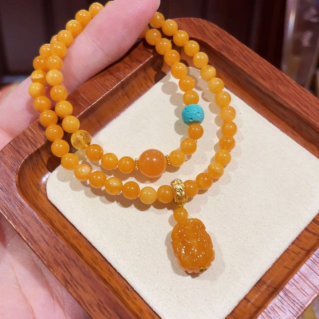 未镶嵌蜜蜡手链手串