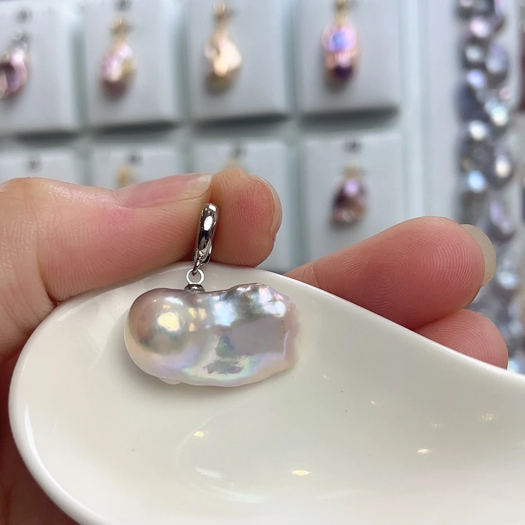 淡水珍珠银S925镶嵌颈饰