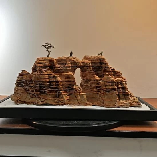 悟***生石材灵璧石滴水莲花楼兰山