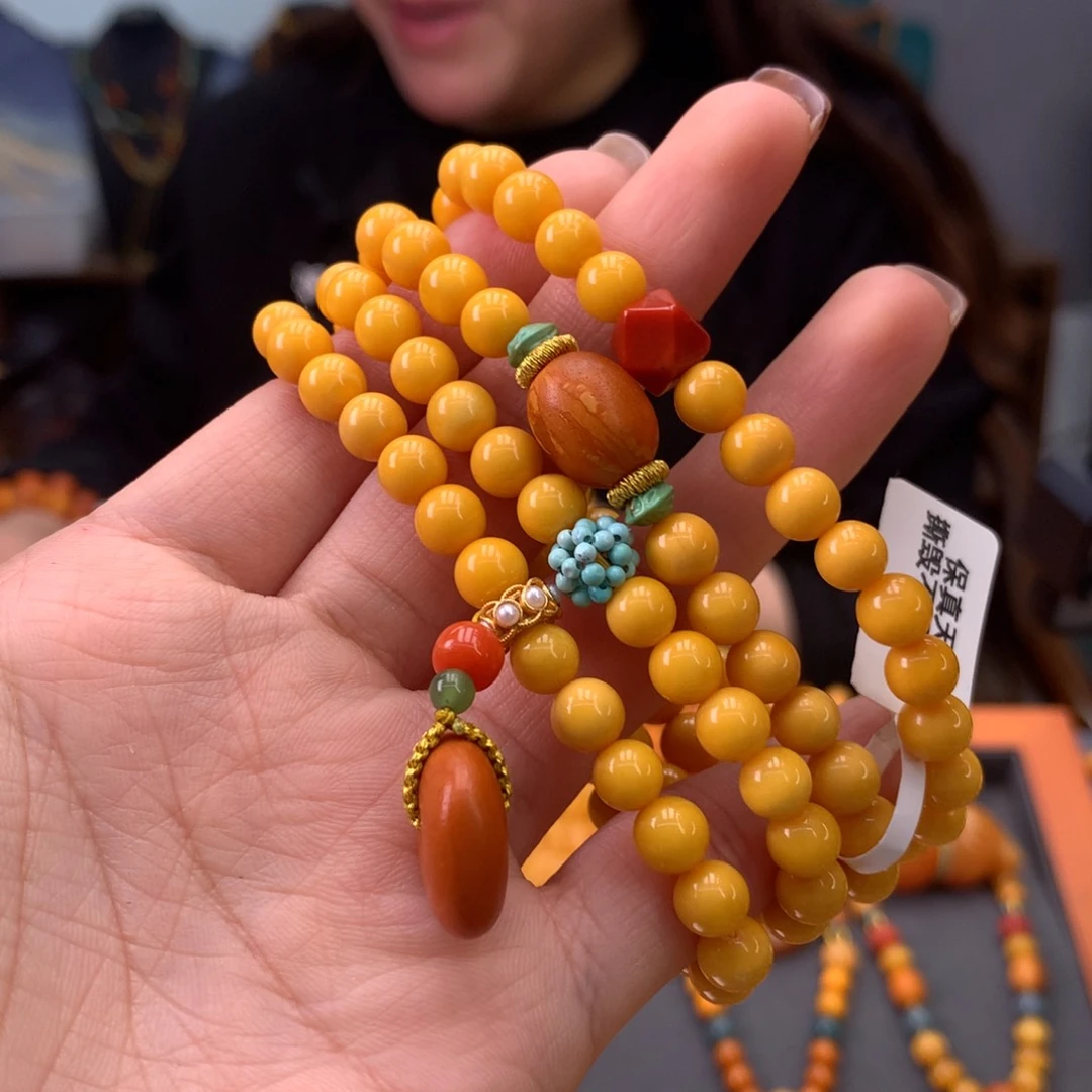 蜜蜡手串未镶嵌天然