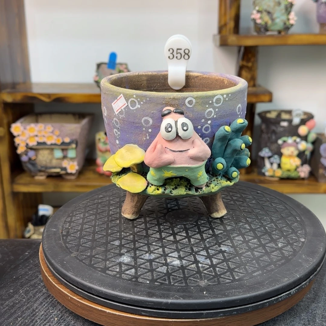 本默花器麦饭石花盆