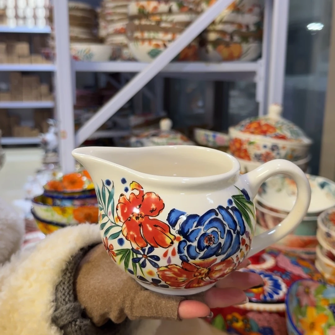 瓷550毫升繁花小奶壶一只