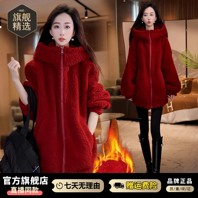 加绒加厚复古时尚保暖外套女2025年冬季新款韩版气质休闲百搭棉服