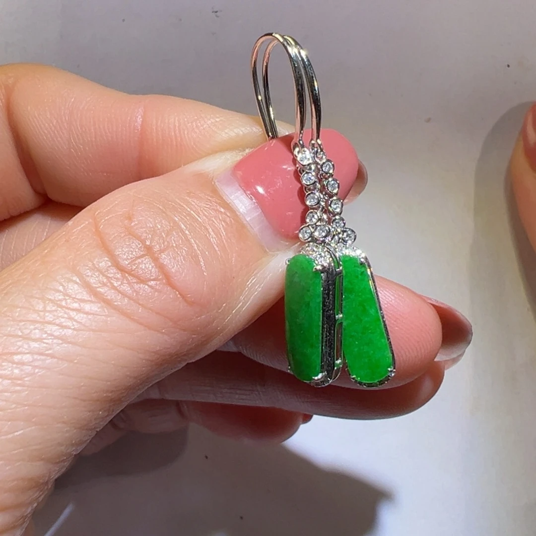 翡翠颈饰18K金镶嵌耳环