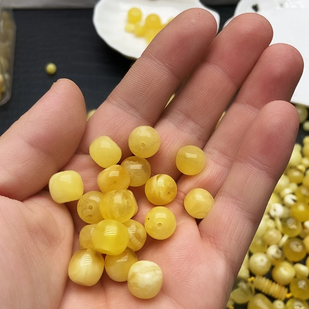 蜜蜡未镶嵌珠宝奇石10毫米老型微瑕随机一颗