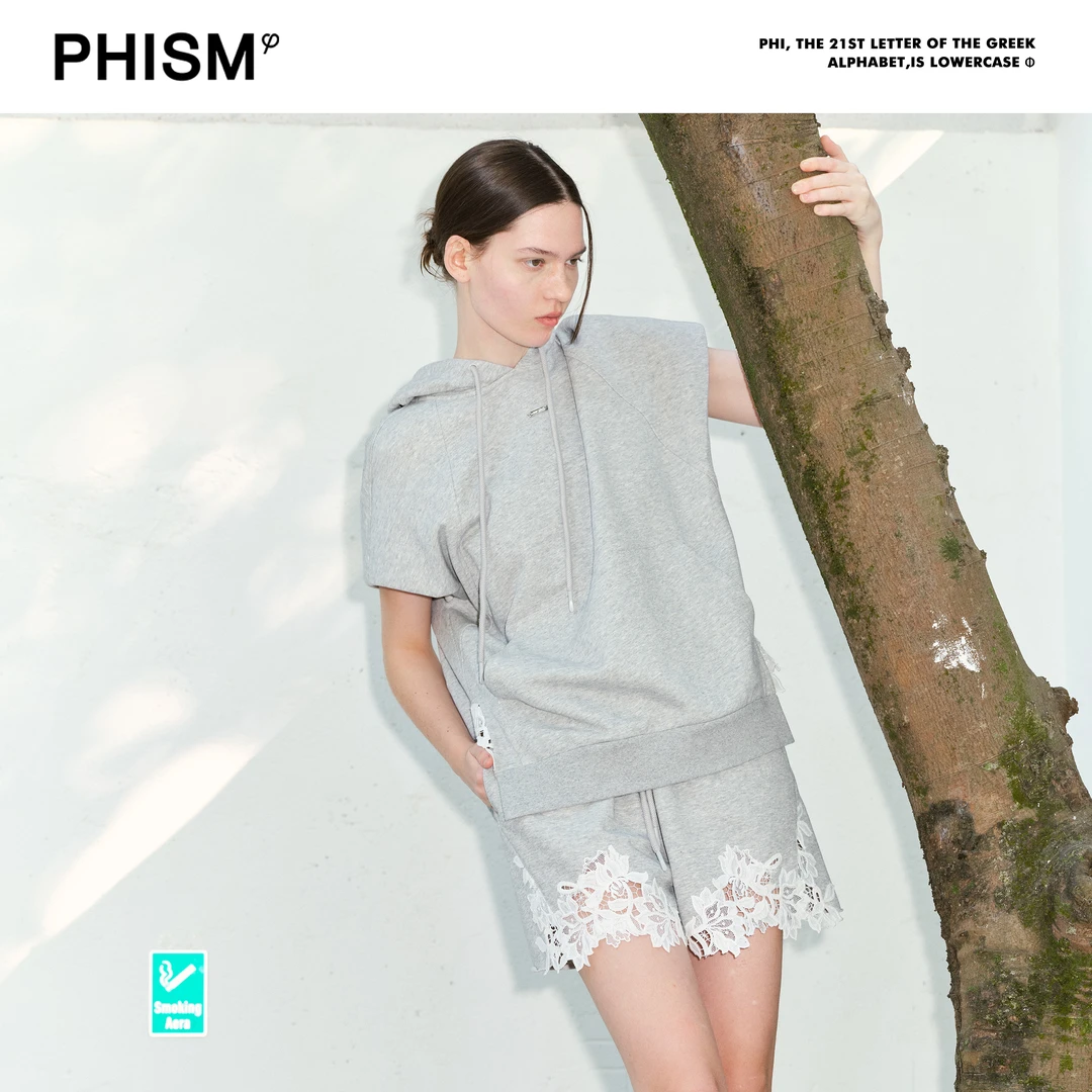 PHISM25春夏新款蕾丝卫衣短裤女款874P02