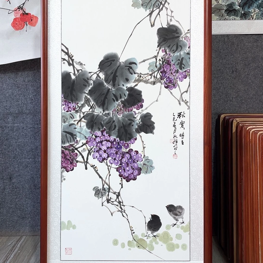 国画书画作品带框63.+123