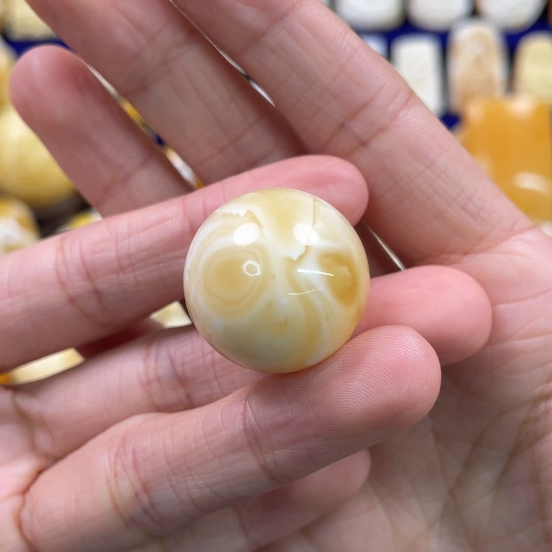 蜜蜡裸石未镶嵌琥珀蜜蜡珠子卡23.3mm