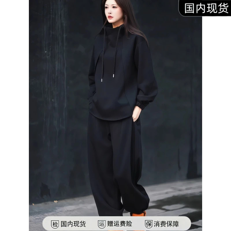 2025秋季新款流行时尚薄绒套装网红爆款男女同款纯色简约宽松小众
