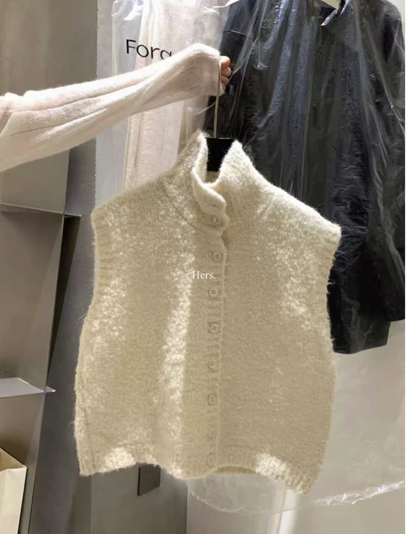 H801 小羊毛马甲 韩系东大门叠穿背心毛衣女针织衫