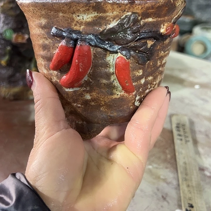 手工粗陶高温花盆