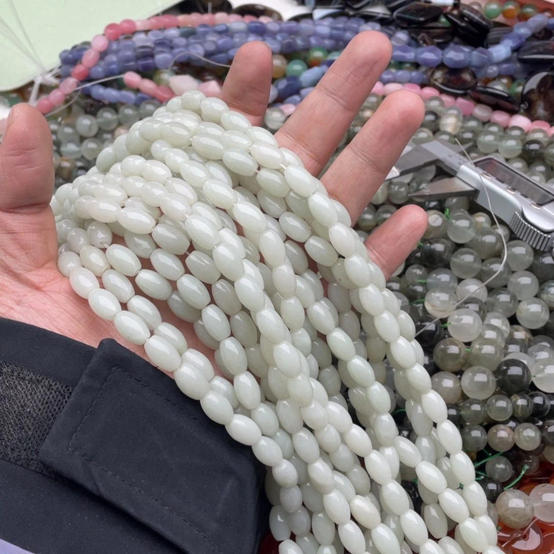 玛瑙/玉髓珠宝半成品未镶嵌一条装8*12佘太翠桶珠