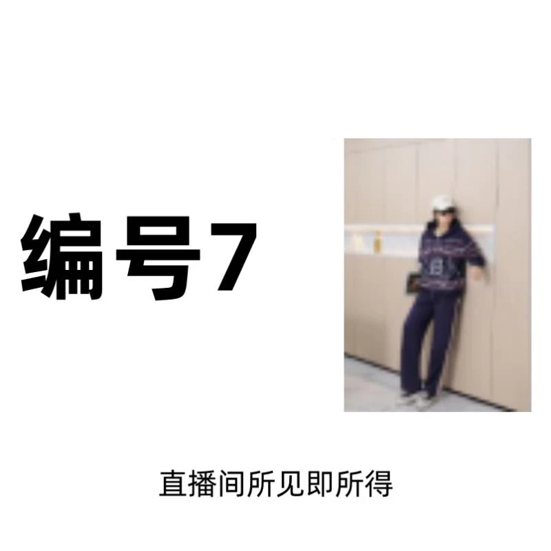 编号【7】2025春季新款潮奢连帽宽松运动百搭显瘦设计花纹套装-807