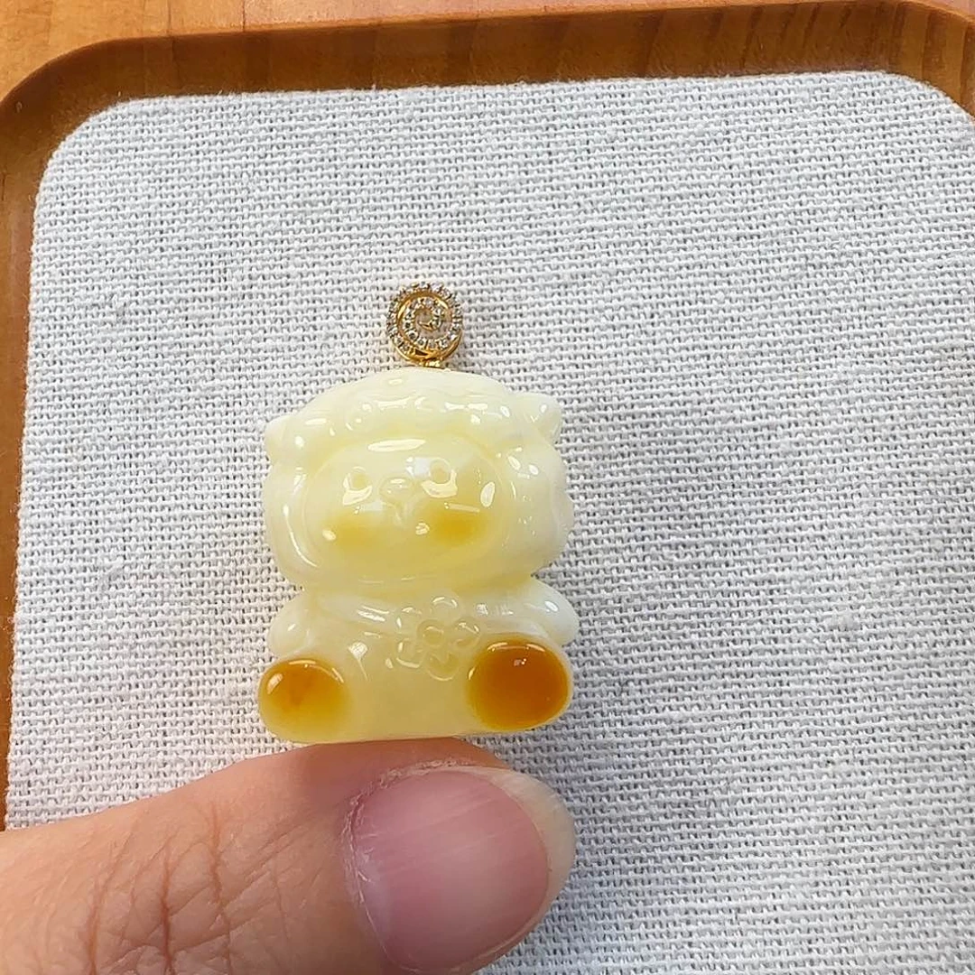 琥珀18K金镶嵌珠宝奇石用****6