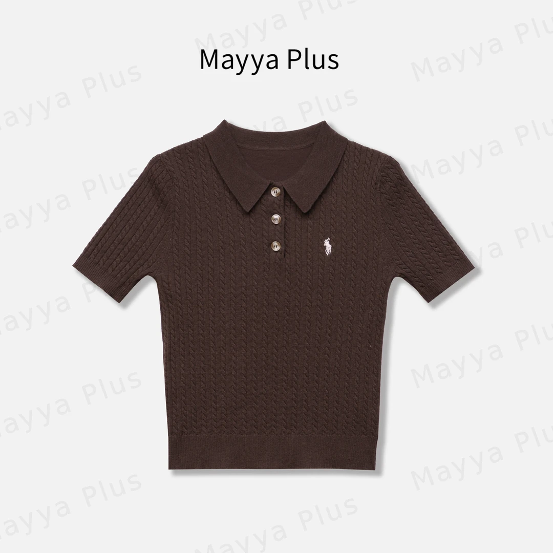 【自由浪漫】Mayya Plus麦芽定制轻奢气质欧若风针织上衣32536033